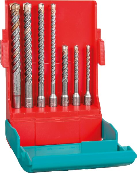 Hammerbohrerset HELLER® 7-tlg. 4Power mit SDS-Plus Aufnahme Ø 5/6/6/8/8/10/12 mm