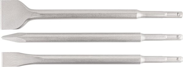 Meißelset HELLER® 3-tlg mit SDS-Plus Aufnahme Spitz - , Flach - und Spatmeißel