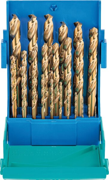 Edelstahlbohrerset HELLER®25-tlg Cobalt HSS-CO DIN 338 RN Ø 1,0 - 13,0 in 0,5 mm Schritten
