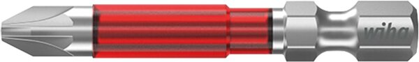 Kraftschrauber Pozidriv-TY-Bit wiha 7042TY mit 1/4"-Antrieb, lang, mit Torsions-Zone, PZ2 x 49 mm, VPE =  5 Stück