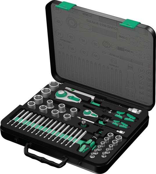 Knarrenset WERA 43-teilig 1/4" und 1/2" im Metallkoffer
