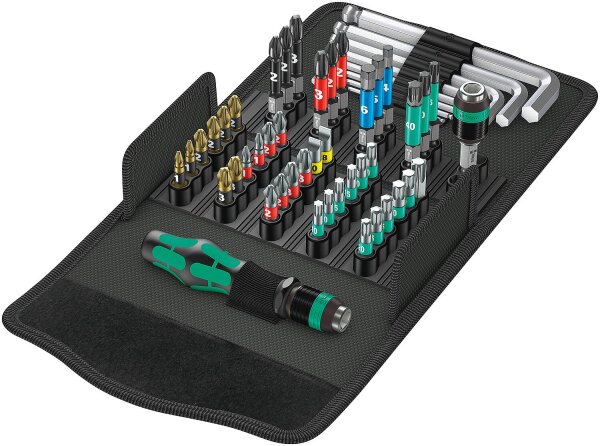 Bit-Set WERA 52-teilig mit Bithalter und Stiftschlüssel-Set in Textilbox
