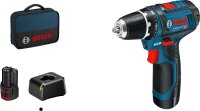 Akku-Bohrschrauber BOSCH GSR 12V-15 12V mit 2x 2,0 Ah...
