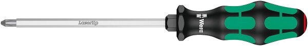 Phillips-Schraubendreher Wera 350 SK Kraftform Plus-Serie 300, Klinge Sechskant, Sechskant-Schlüsselhilfe, Lasertip-Spitze, PH3 x