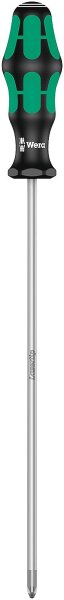 Pozidriv-Schraubendreher Wera 355 Kraftform Plus-Serie 300, Klinge rund, Lasertip-Spitze, PZ2 x 250 mm