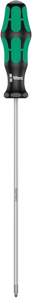 Pozidriv-Schraubendreher Wera 355 Kraftform Plus-Serie 300, Klinge rund, Lasertip-Spitze, PZ1 x 200 mm