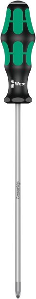 Pozidriv-Schraubendreher Wera 355 Kraftform Plus-Serie 300, Klinge rund, Lasertip-Spitze, PZ2 x 200 mm