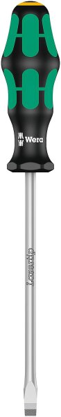 Schlitz-Schraubendreher Wera 344 Kraftform Plus-Serie 300, Werkstattklinge, Klinge rund, Lasertip-Spitze, SL7,0 x 1,2 x 150 mm