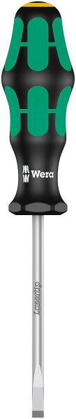 Schlitz-Schraubendreher Wera 335 Kraftform Plus-Serie 300, Elektrikerklinge, Klinge rund, Lasertip-Spitze, SL6,0 x 1,2 x 100 mm