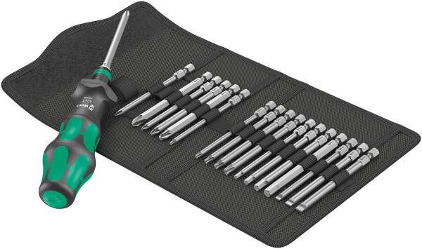 Bit-Set WERA 19-teilig,Schlitz,Phillips, Pozidriv,TORX,Innensechskant