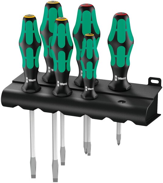 Schraubendreher-Satz Wera 334 SK/6 Rack, Kraftform Plus, 6-teilig