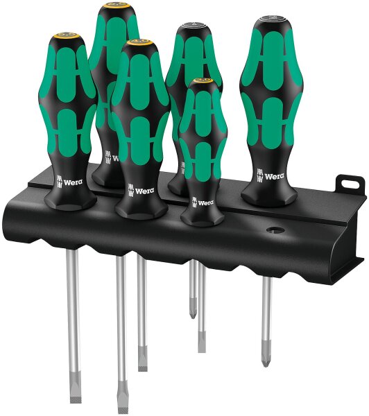 Schraubendreher-Satz Wera 334/355  SK/6 Rack, Kraftform Plus, 6-teilig