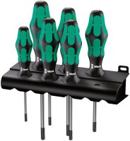 Torx®-TH (mit Bohrung)-Schraubendreher-Satz Wera 367/6 Rack Kraftform Plus, Torx® BO, 6-teilig