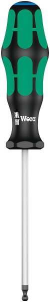 Innensechskant-Kugelkopf-Schraubendreher Wera 352 Kraftform Plus-Serie 300, Klinge Sechskant, Black Point-Spitze, SW 4,0 x 100 mm