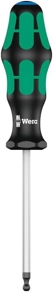 Innensechskant-Kugelkopf-Schraubendreher Wera 352 Kraftform Plus-Serie 300, Klinge Sechskant, Black Point-Spitze, SW 5,0 x 100 mm