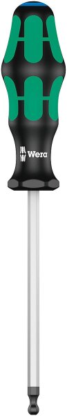 Innensechskant-Kugelkopf-Schraubendreher Wera 352 Kraftform Plus-Serie 300, Klinge Sechskant, Black Point-Spitze, SW 6,0 x 125 mm