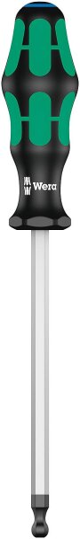 Innensechskant-Kugelkopf-Schraubendreher Wera 352 Kraftform Plus-Serie 300, Klinge Sechskant, Black Point-Spitze, SW 8,0 x 150 mm