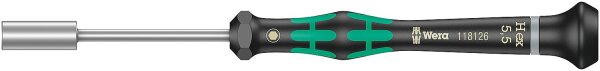 Feinmechanik-Außensechskant-Schraubendreher (Steckschlüssel) Wera 2069 Serie Kraftform Micro, Drehkappe, SW 2,0 x 60 mm