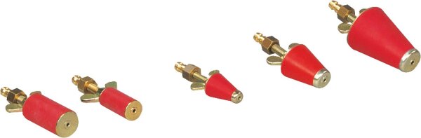 Gasprüfstopfen 1/2 - 3/4 mit Hahn und Tülle 18 - 22 mm zylindrische Form
