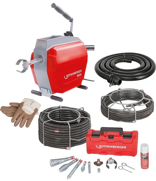 Rohrreinigungsmaschine R 600 Grundmaschine mit 16+22 mm-Spiralen-/Werkzeug-Set