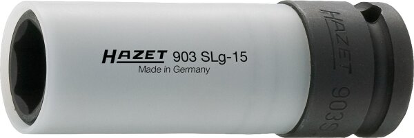 Kraftschraubereinsatz HAZET 1/2", 6-kant, SW 19, L: 85mm mit Schonhülse