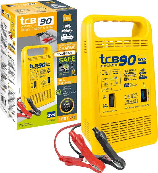 Vollautomatisches Batterielade- gerät, für 12 V Batterien, 15- 90 Ah, Typ TCB 90 automatisch