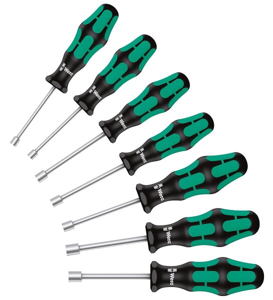 Außensechskant-Schraubendreher-Satz (Steckschlüssel) Wera 395 HO/7, Klinge rund, Hohlschaft, 7-teilig