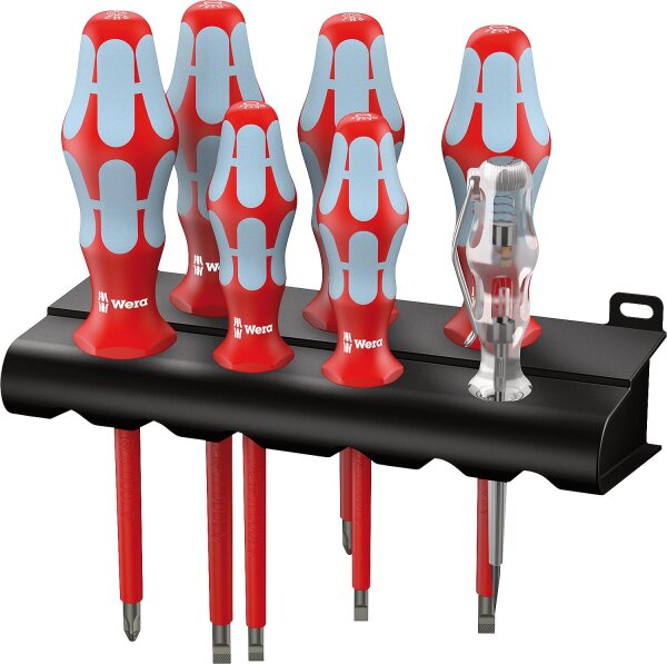 VDE Edelstahl-Schraubendrehersatz Wera® inkl. Spannungsprüfer, 7-teilig