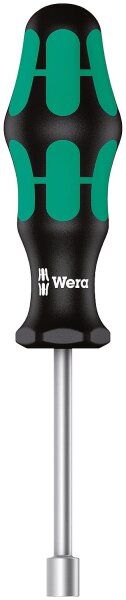 Außensechskant-Schraubendreher (Steckschlüssel) Wera 395 HO Kraftform Plus-Serie 300, Klinge rund, Hohlschaft, SW 7,0 x 90 mm
