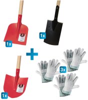 Schaufel-Spaten-Set 6-teilig 2x Schaufel, 1x Spaten, 3x...
