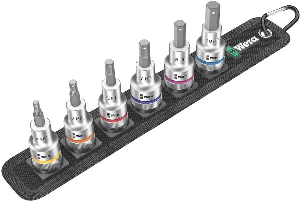 Steckschlüsselsatz WERA Belt 1/2", Innensechskant SW 4-10 mit Haltefunktion