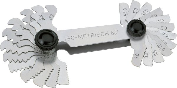 Gewindeschablone 0,25-6mm für metrisches Gewinde nach ISO