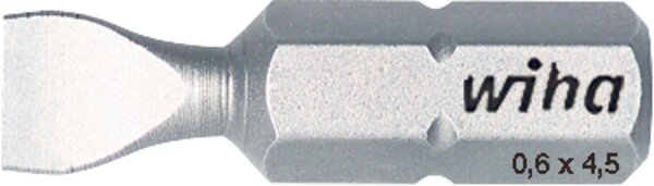 Schlitz-Bit wiha 7010Z Standard mit 1/4"-Antrieb, metrisch, kurz, SL4,5 x 0,6 x 25 mm