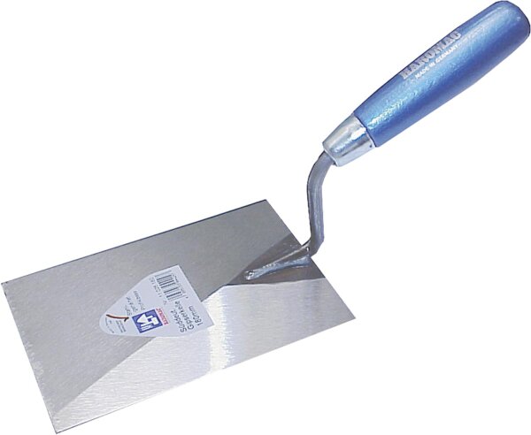 Gipserkelle HAROMAC Süddeutsche Form, 120mm, rostfrei blaues Heft