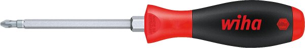 Pozidriv-Schraubendreher wiha 314 SoftFinish®, Klinge Sechskant, Sechskant-Schlüsselhilfe, PZ1 x 80 mm