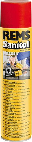 Synthetischer, mineralölfreier Rems Sanitol Gewindeschneidstoff. Speziell für Trinkwasser. 600 ml Spray