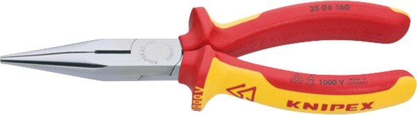 Flachrundzange mit Schneide (Radiozange) gerade Backen länge 160 mm