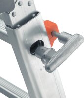 Teleskopleiter 4 x 5 Sprossen Industrieausführung mit Dreipunkt-Sicherheitsgelenk