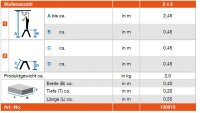 Doppel-Klapp Tritt Arb.Höhe 2,45 m Standhöhe 0,45 m 2x2 Stufen