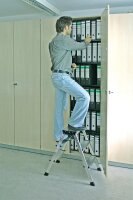 Doppel-Klapp Tritt Rolly Arb.Höhe 2,45 m Standhöhe 0,44 m 2x2 Stufen