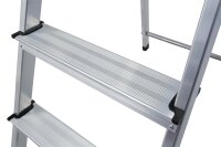 Stufen-Steh-Leiter Arb.Höhe 2,85 Standhöhe 0,85 Länge 1,60, 4 Stufen