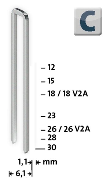 Tackerklammern Typ C 4/23 verzinkt VPE = 2000 Stück