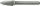 HM-Frässtift Spitzbogen Ø 6,0 mm EINZELN