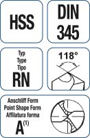 HSS Spiralbohrer kurz DIN 345 RN 16,0 mit Morsekegel EINZELN