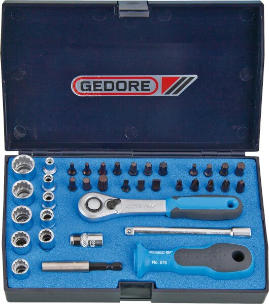 Steckschlüssel-Satz GEDORE D 20 KMU-20, 37-teilig 1/4"