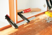 Temperguss-Schraubzwinge mit Holzgriff glatte Schiene...