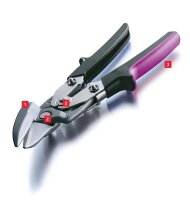 Ideal-Blechschere HSS HRC65 mit doppelter Hebelübersetzung Typ D27AH rechts 260x33mm