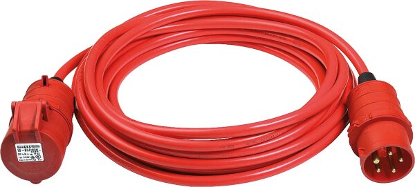 Verlängerungsleitung Typ CEE Super-Solid-Leitung XYMM IP44 Kabellänge=10m Signalrot