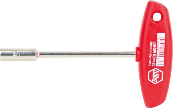 Außensechskant-Schraubendreher (Steckschlüssel) wiha 336, mit Quergriff, SW 8,0 x 125 mm