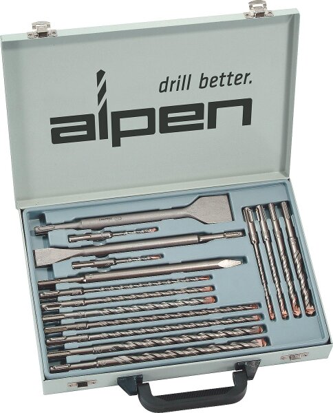 ALPEN SDS-Plus Hammerbohrer- und Meißelset SDS-plus KIT  16-tlg.